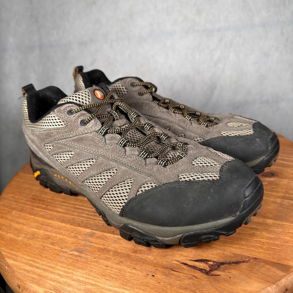 Merrell Mesa Ventilator Hiking Shoes Mens 14 Brown Good Vibram Low Top 80433 - Picture 3 of 13